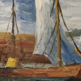 Oil on canvas marine