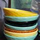 Seven vintage slip ceramic bowls