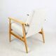 Armchair 'Lis', 1970s, white boucle, design by Henryk Lis - light wood