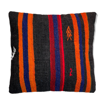 Housse de coussin kilim turc vintage, 40 x 40 cm