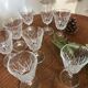 Set of 8 small walking glasses, made of chiseled glass