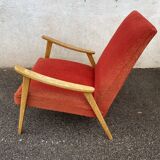 Red boomerang armchair