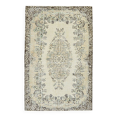 Tapis turc vintage vert clair et beige 6x9, 173x267 cm