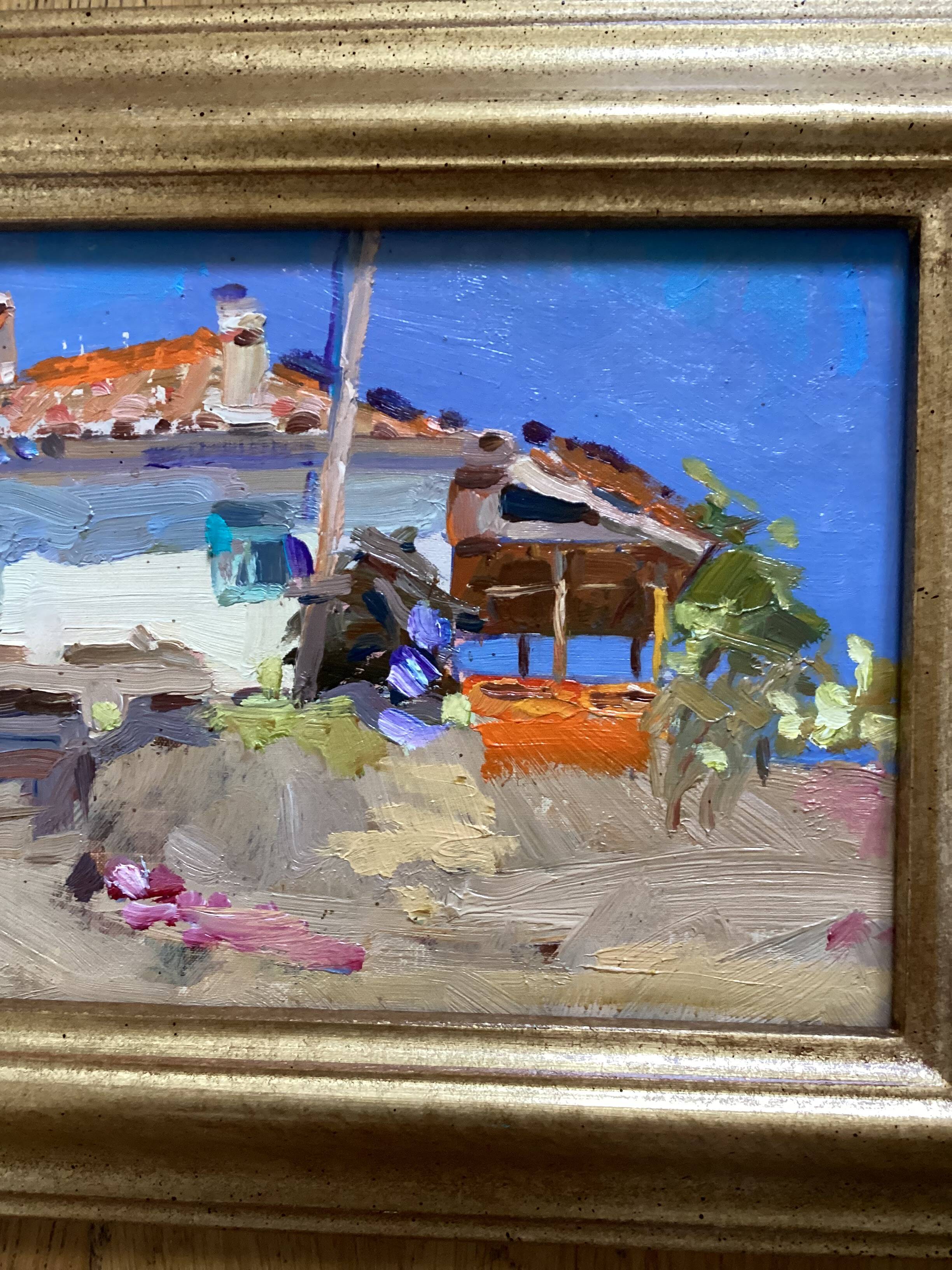 Oil painting on cardboard, dimensions: height -26 cm - width -42 cm -
