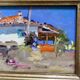 Oil painting on cardboard, dimensions: height -26 cm - width -42 cm -