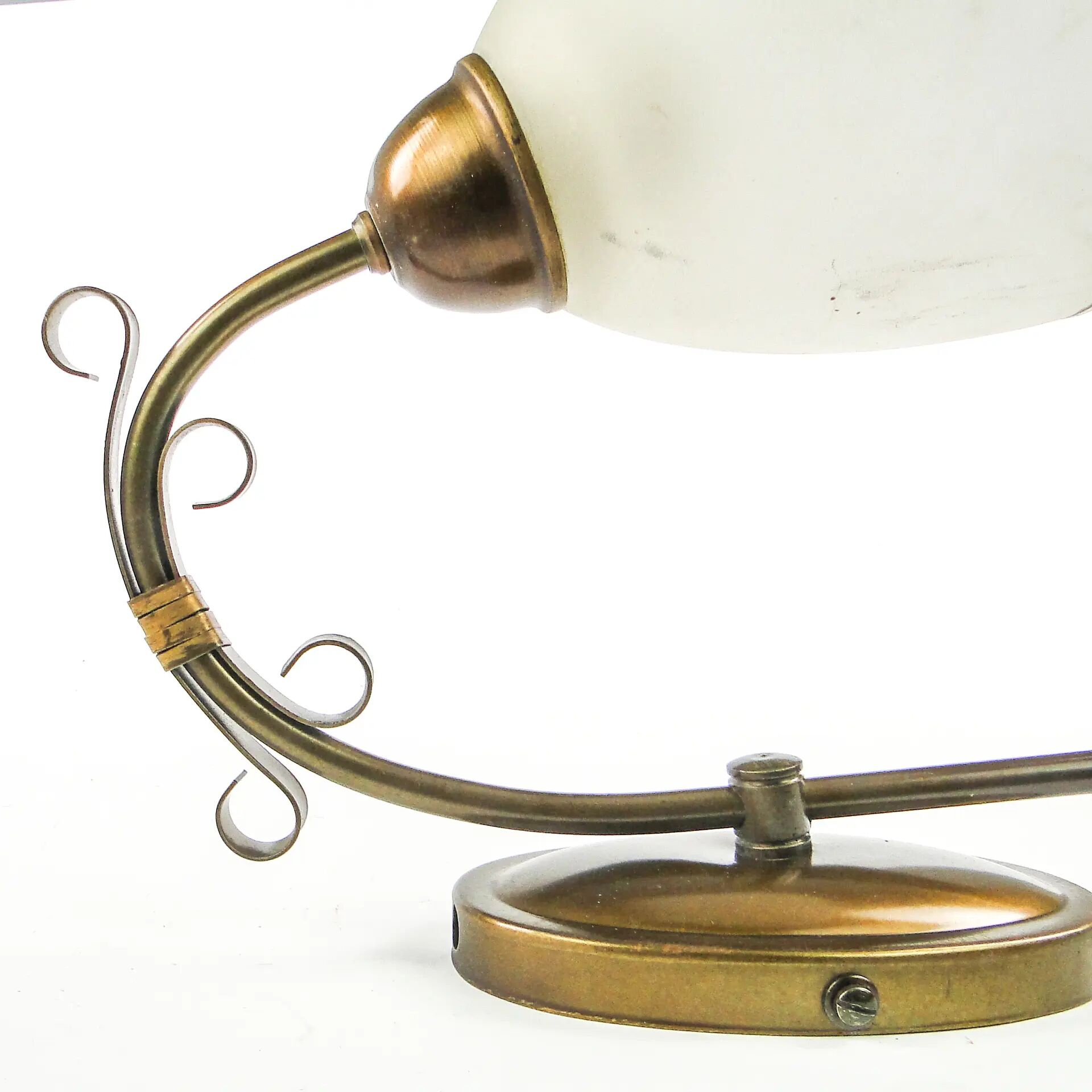 Art Nouveau wall lamp, brass glass, Poland, 1970s