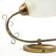 Art Nouveau wall lamp, brass glass, Poland, 1970s