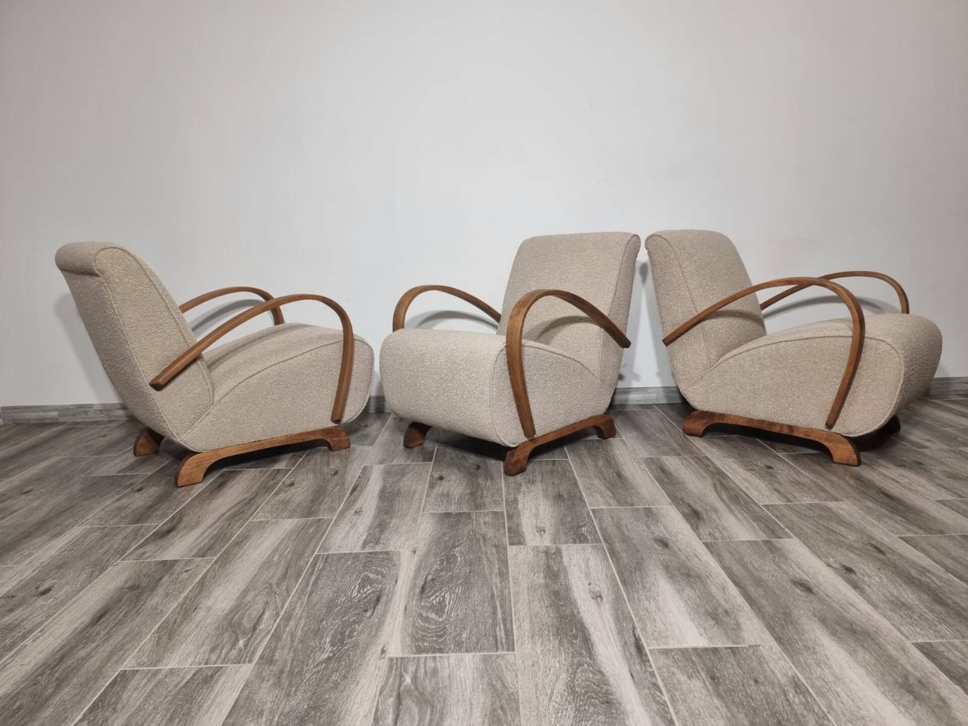 Armchairs from Jindrich Halabala, 1940s, Set of 3