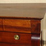 Antique solid walnut chest of drawers with scrolls