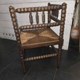 Antique corner fireplace armchair