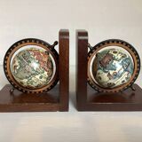 Pair of world map bookends