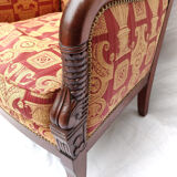 Pair of Empire mahogany armchairs