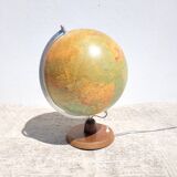 Large vintage backlit globe or world map