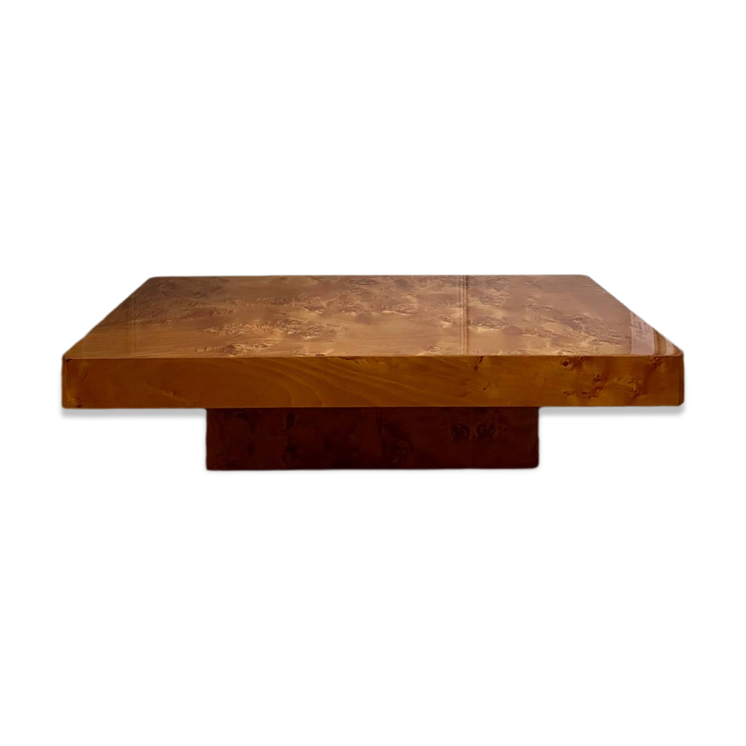 Rochebobois elm burl coffee table, 1970s