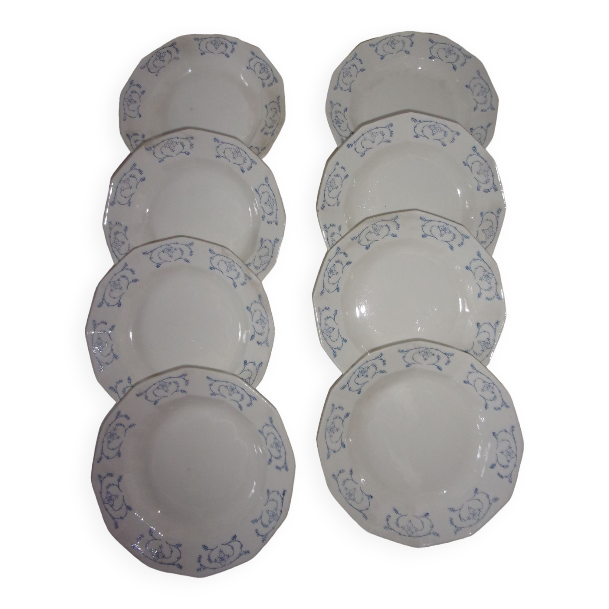 Set of 8 hollow plates St Amand Ceranord