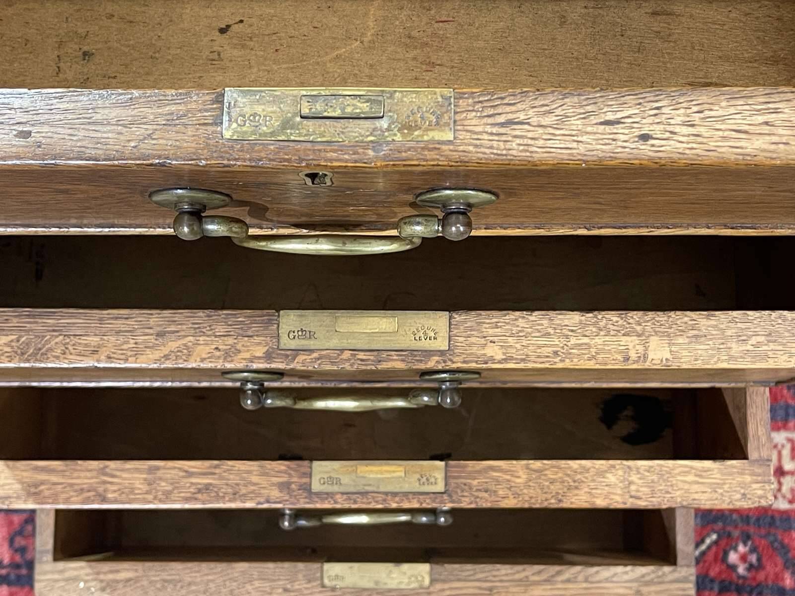 Early 20th century English flat desk in oak