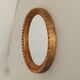 Miroir ovale italien vintage en bois doré