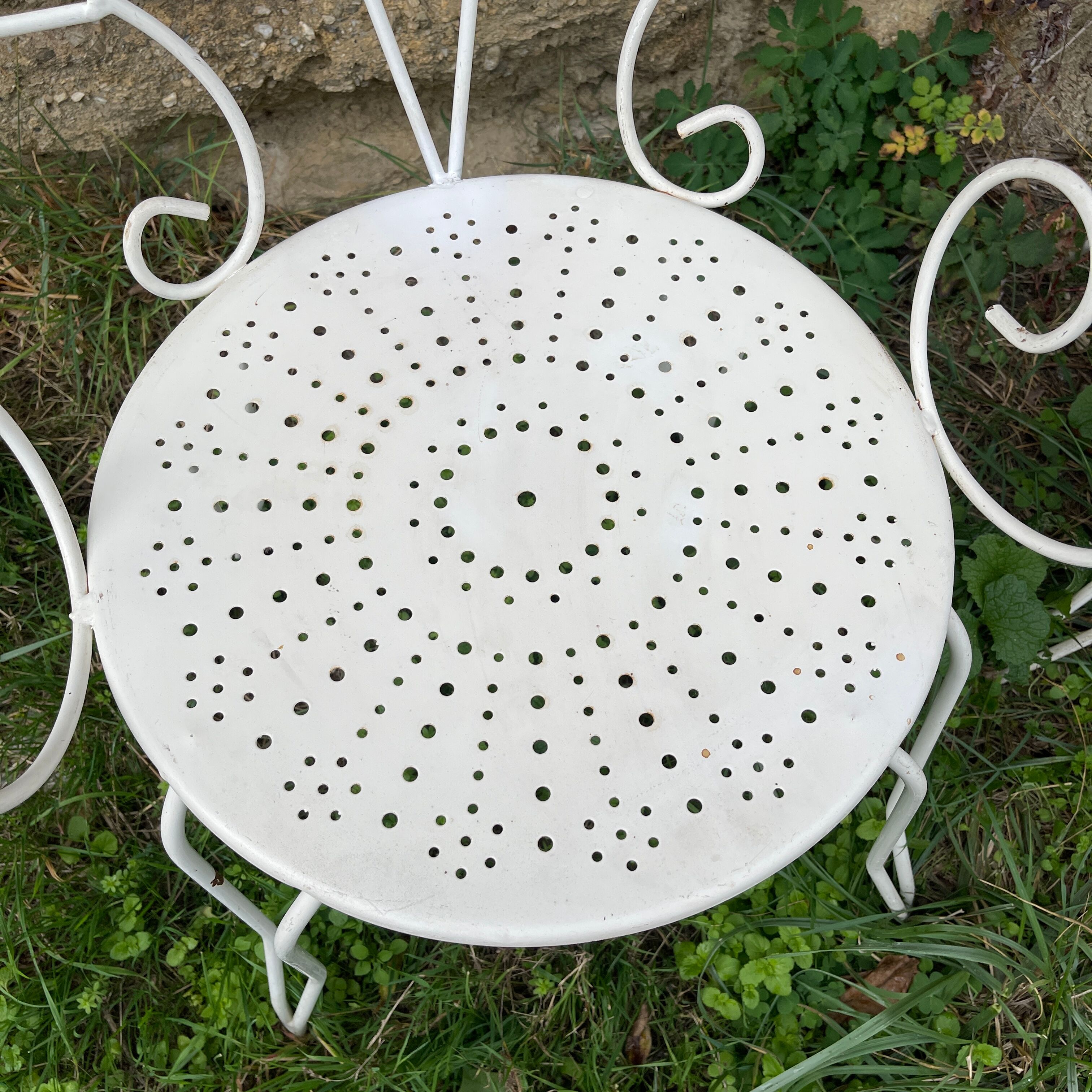 Armchair and garden chair in wrought iron