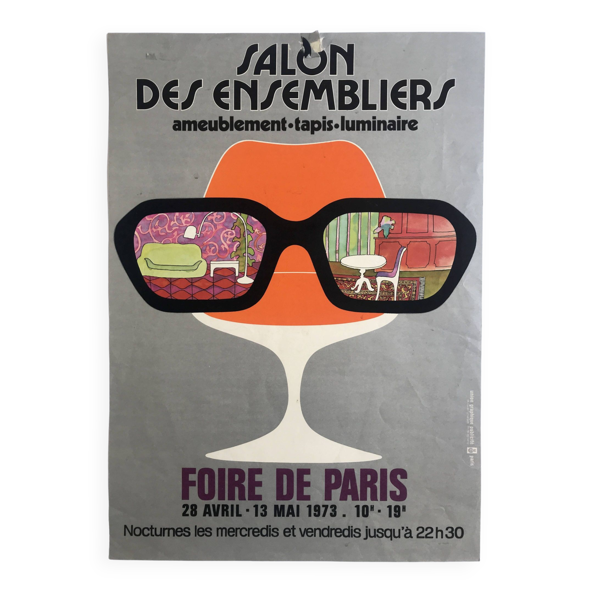 Original design poster of the Salon des assembliers / Foire de Paris, 1973
