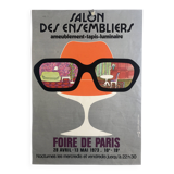 Original design poster of the Salon des assembliers / Foire de Paris, 1973