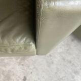 2-seater sofa and 2 armchairs set Pfister for Knoll khaki leather