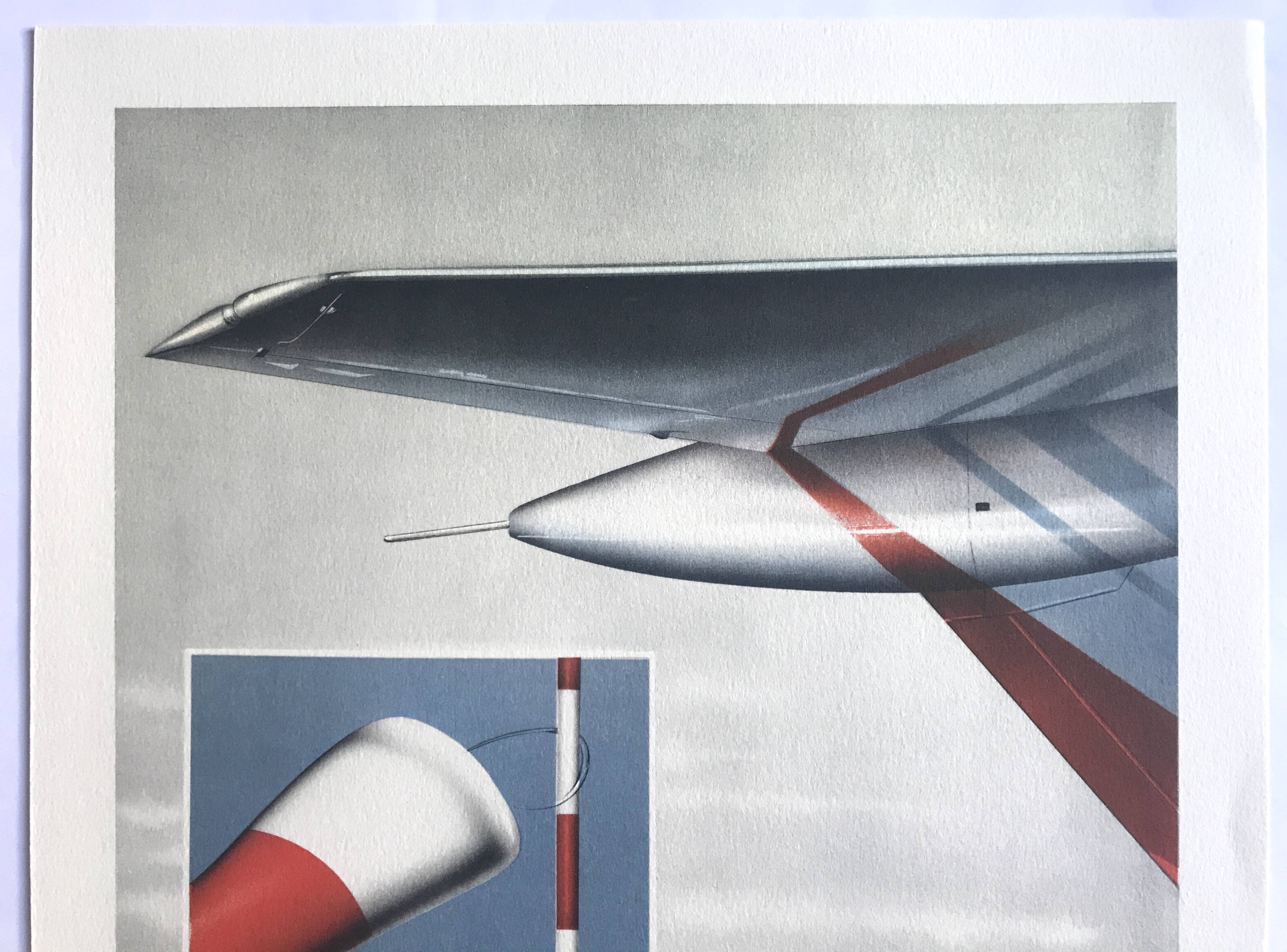 Set of 4 original lithographs by Peter Klasen, 1978. The air.