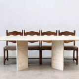 High-End Dining Table in Travertine