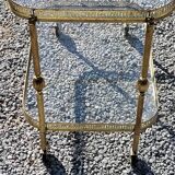 Rolling service of the 50s and 60s in gilded brass double glass trays