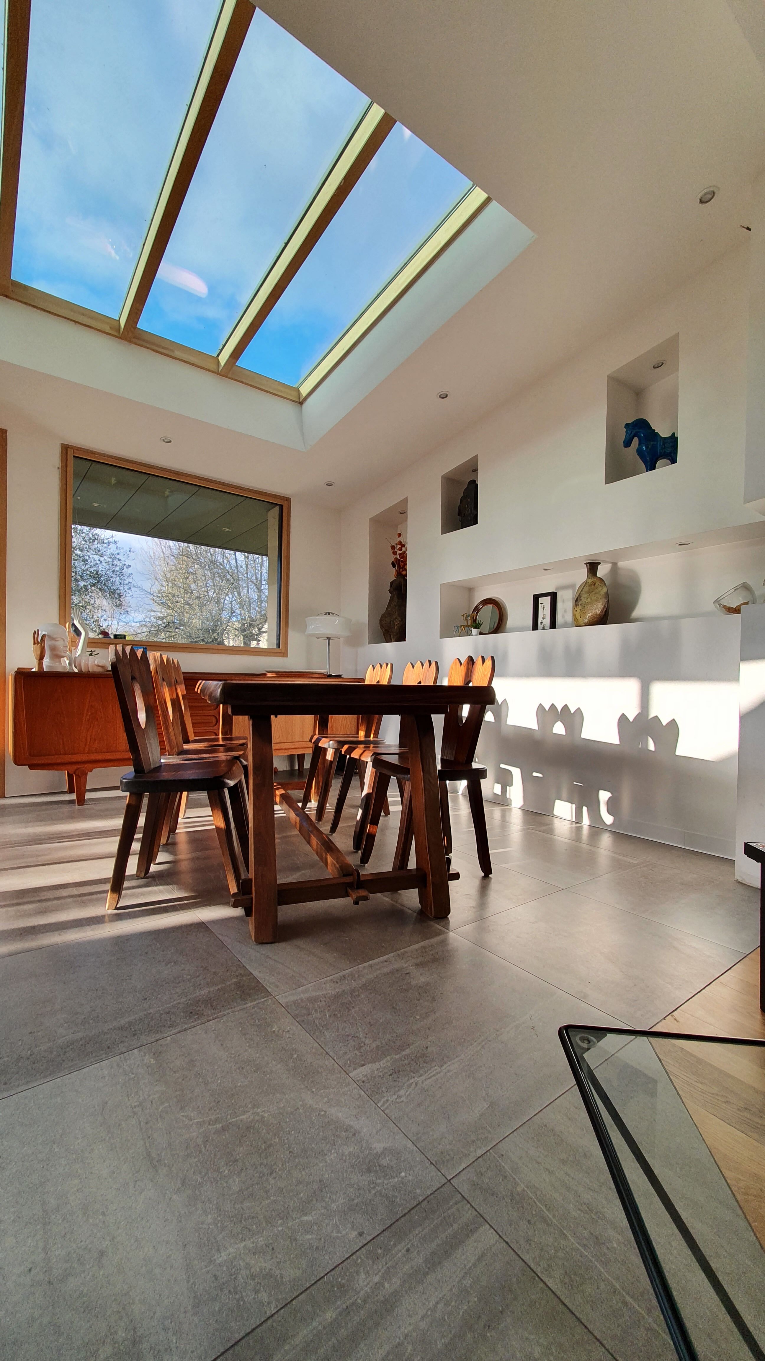 Brutalist elm farm table 60s