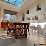 Brutalist elm farm table 60s