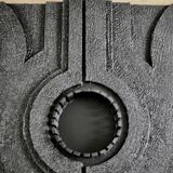 Wall sculpture, wood and black coating, late 1970s