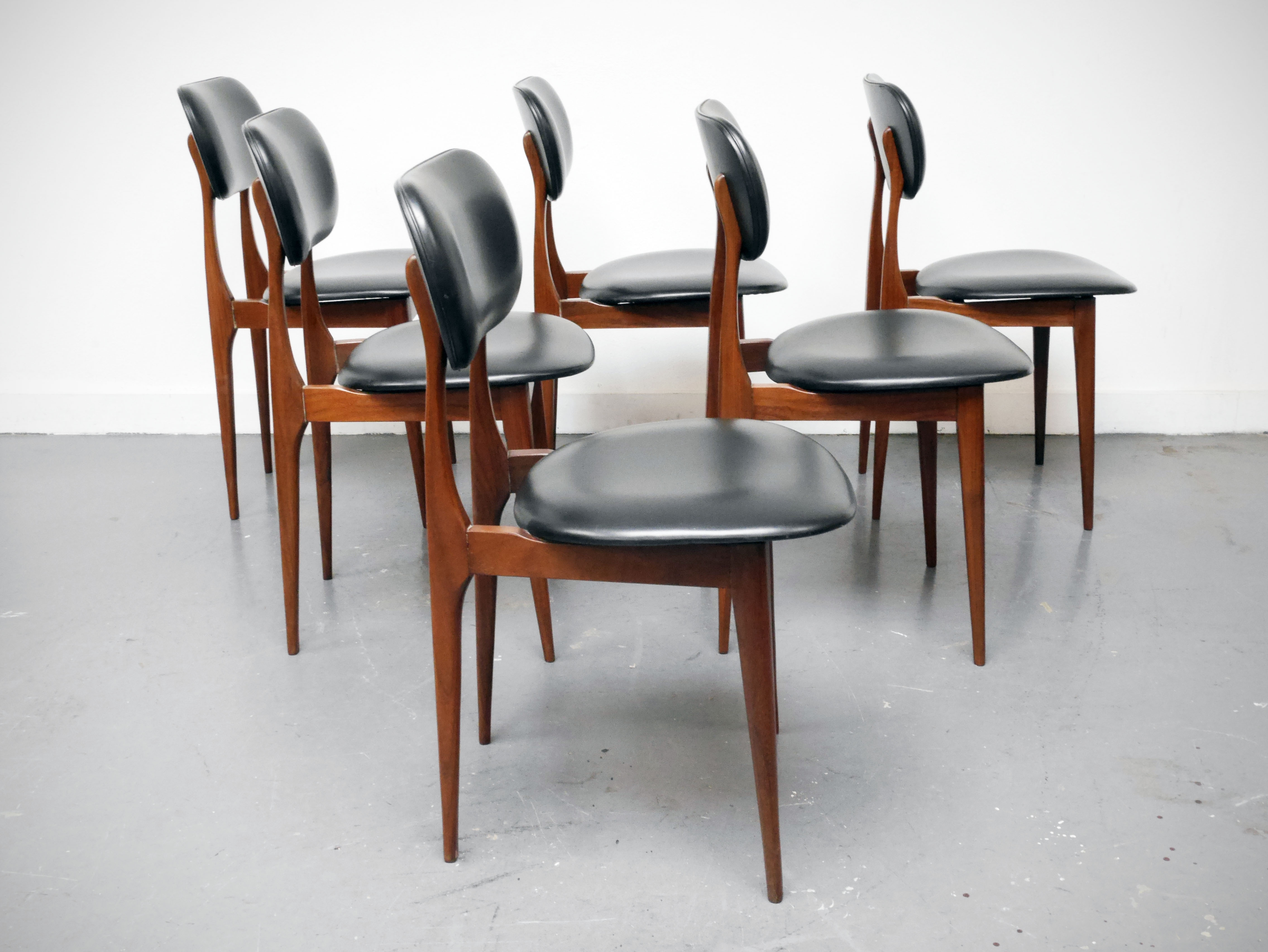 Set of 6 scandinavian chairs
