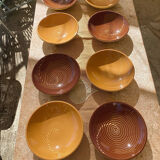 Vintage glazed ceramic deep plates