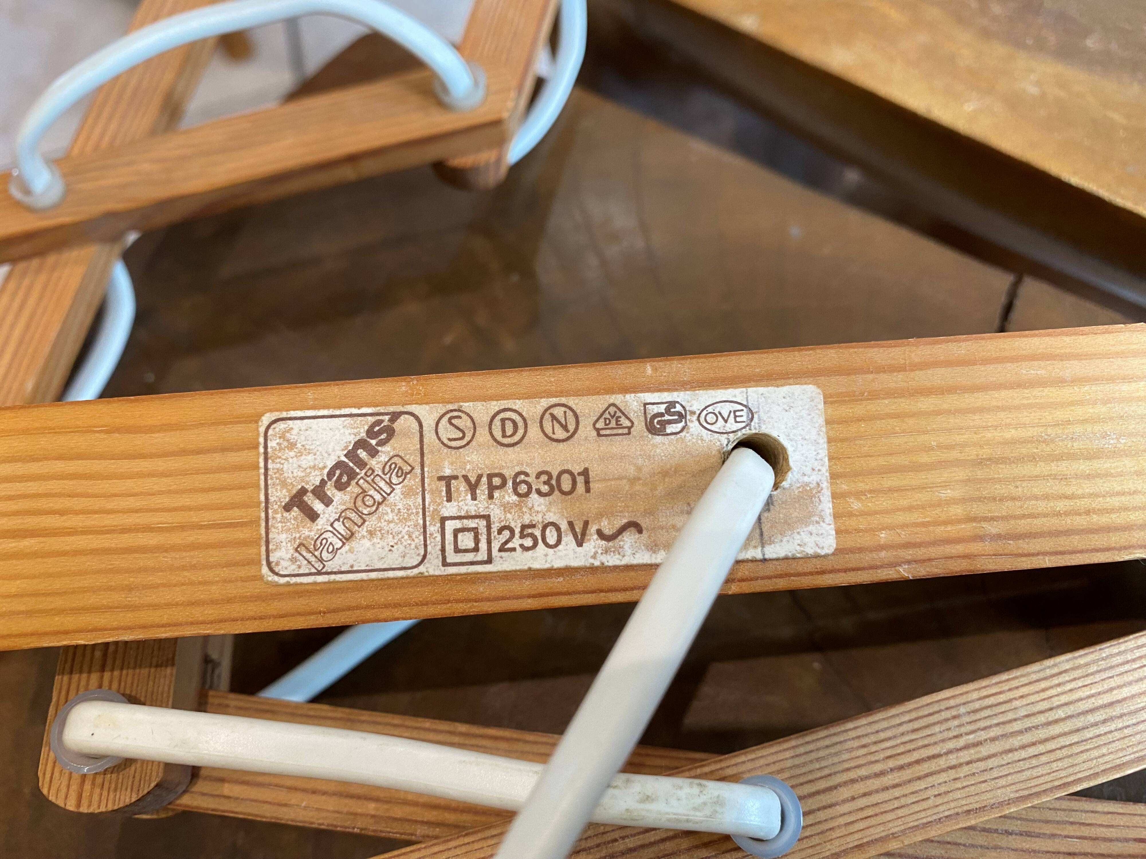 Pair of Translandia Denmark Scandinavian vintage wooden articulated wall lights 1960s