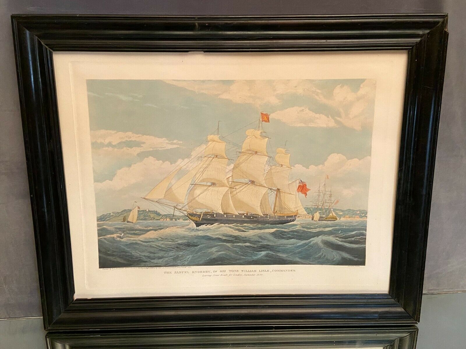 Engraving XIXth The Samuel Enderry of 422 tons William Lisle W.J. Huggins Rosenberg