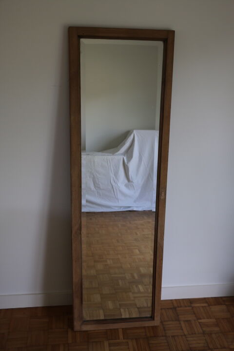 Miroir bois brut biseauté