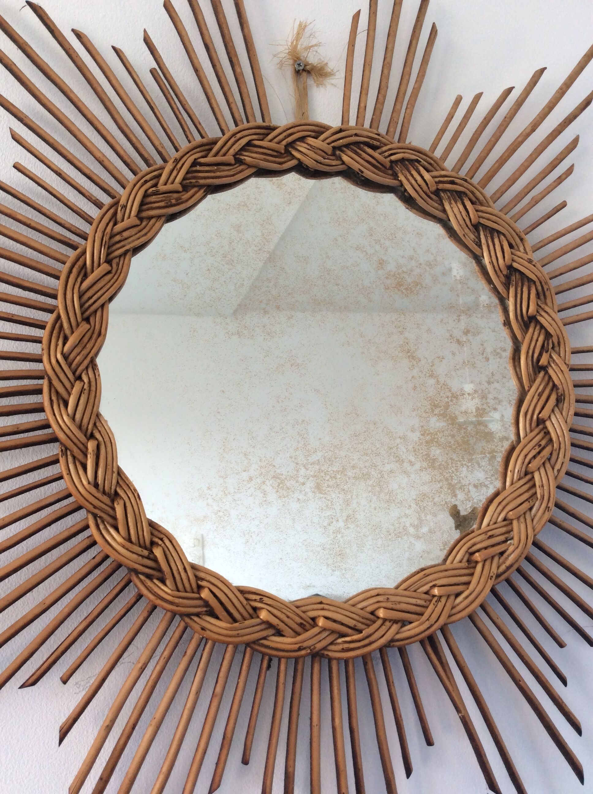 Rattan sun mirror from the 50/60s