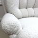 Vintage 80s shell armchair in curly wool