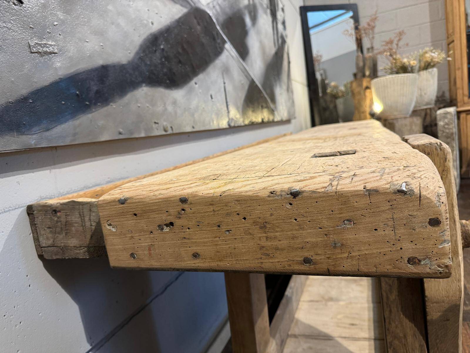 Raw wood workbench