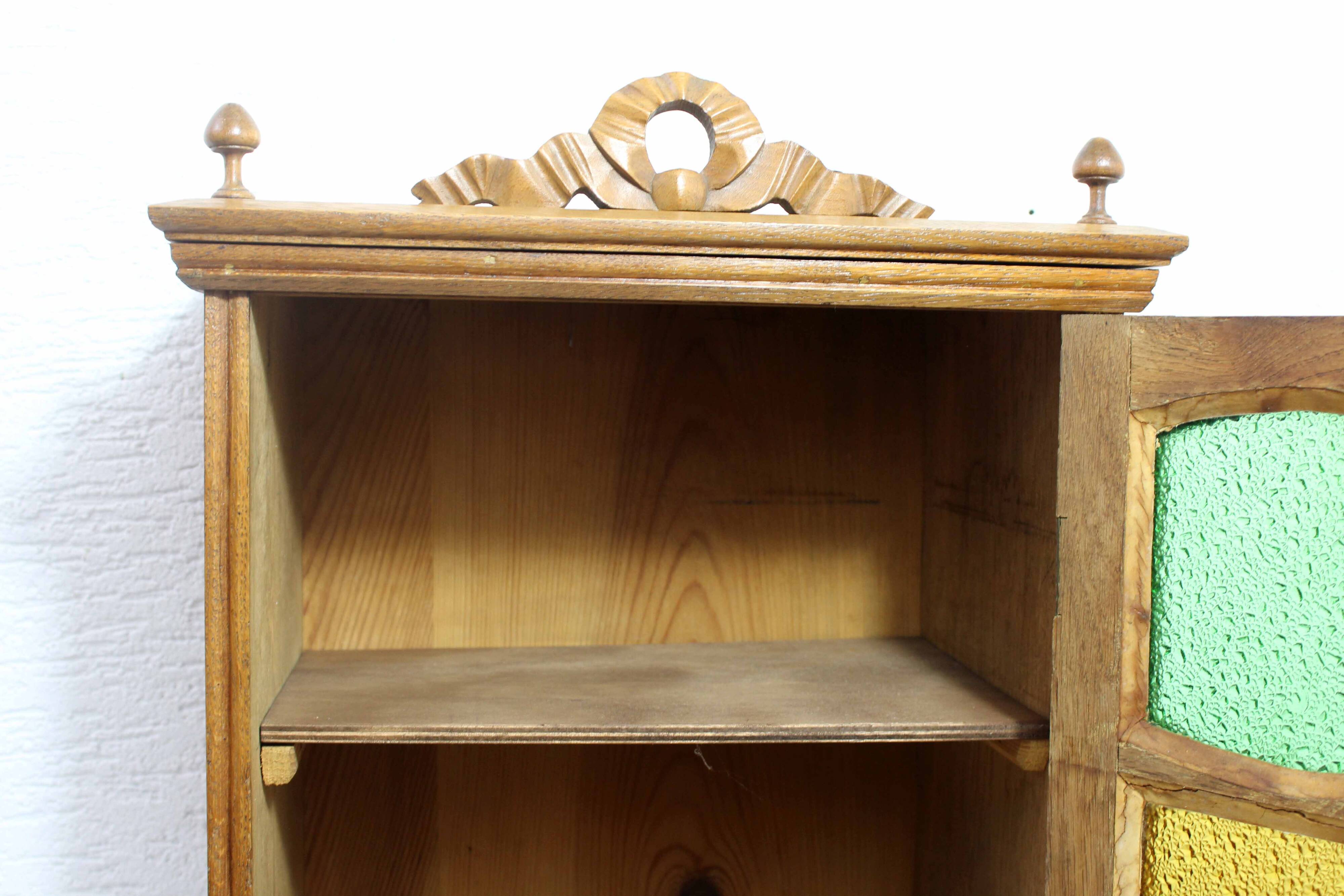 Art Deco display case in solid wood and glass, 1930s