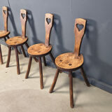 Vintage brutalist heart shaped chairs, 1960s