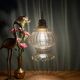 Vintage amber glass globe pendant light