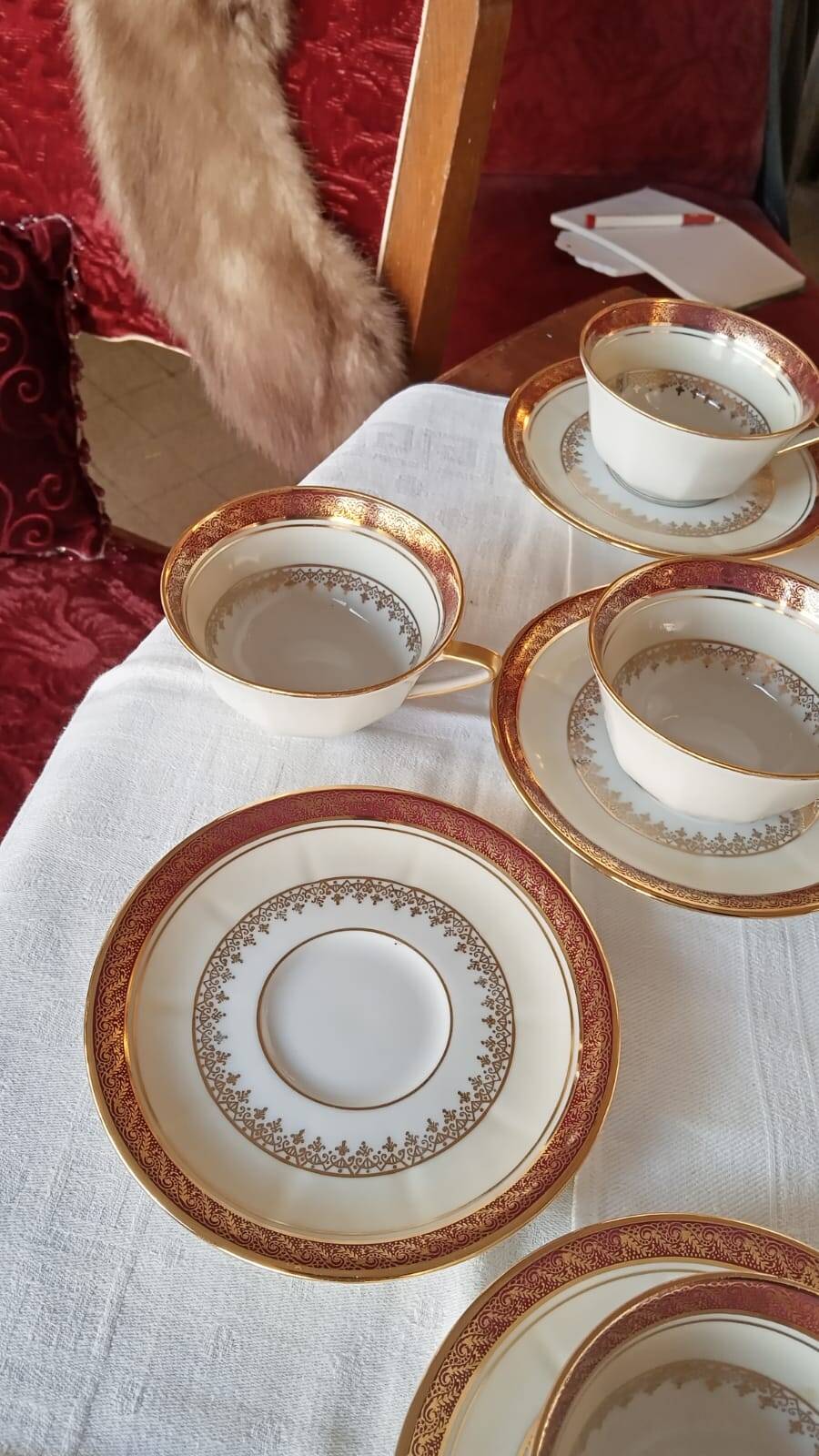 Vilatte Limoges Porcelain Coffee Service 13 Pieces, 11 People 1950