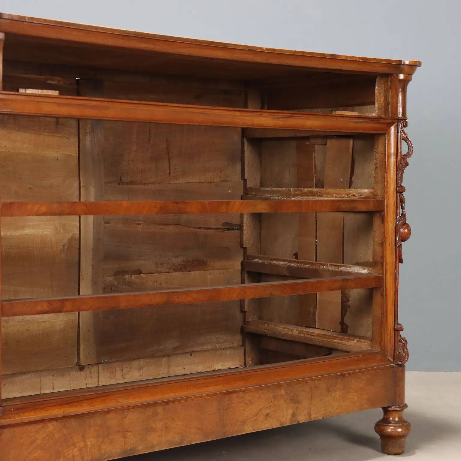 Antique Charles X mahogany commode, Genoa, 19th century