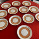 Twelve vintage dessert plates Gien Vésuve