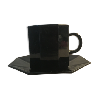 Mug and saucer Arcoroc Octime black
