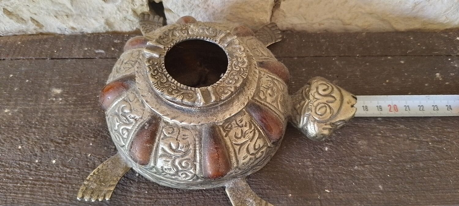 Vintage Turtle Metal Ashtray