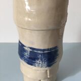 Original shaped ceramic vase - superimposed strips
