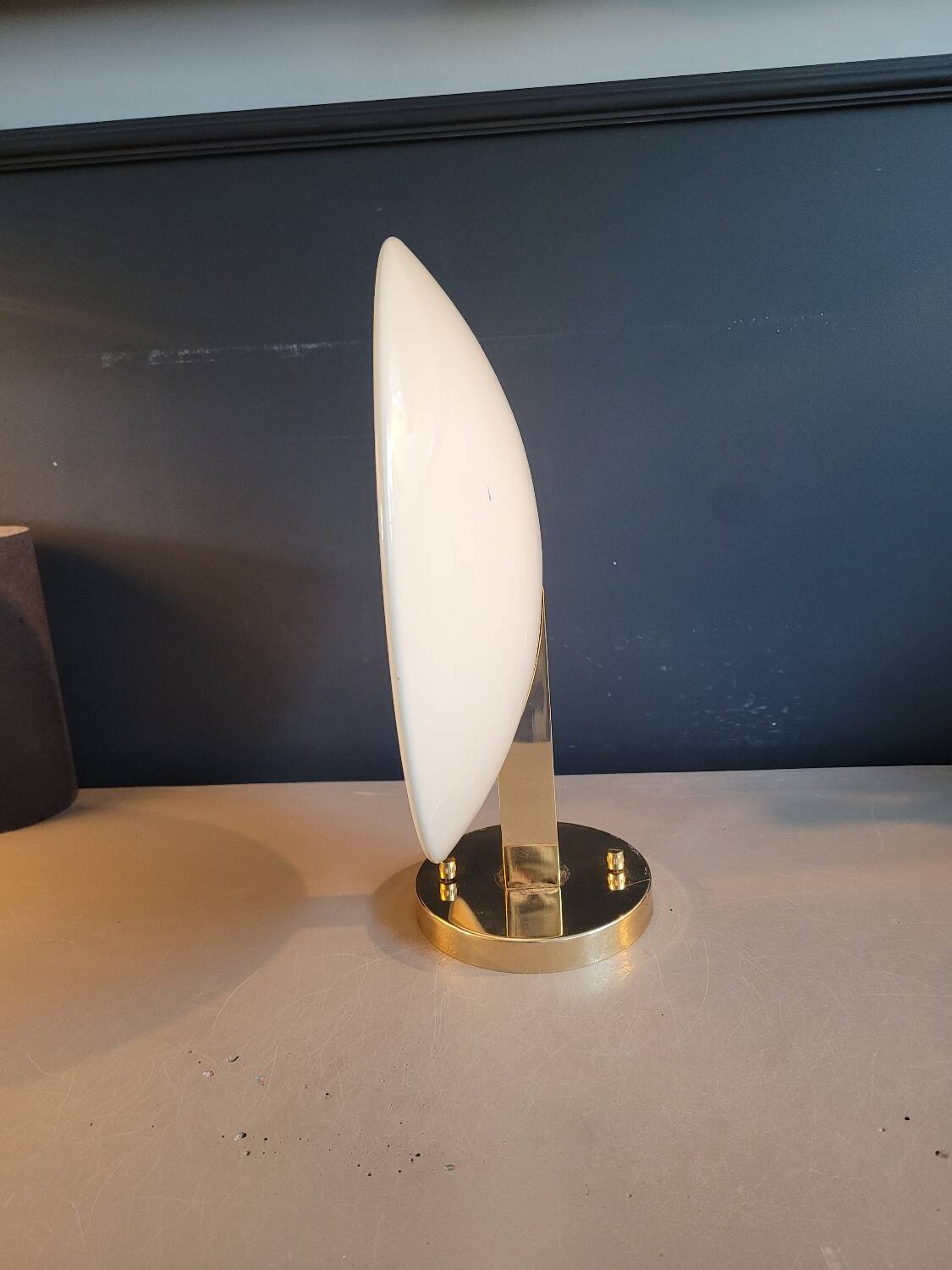 Gold and cream white saucer wall sconce