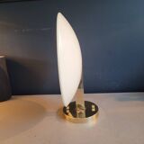 Gold and cream white saucer wall sconce